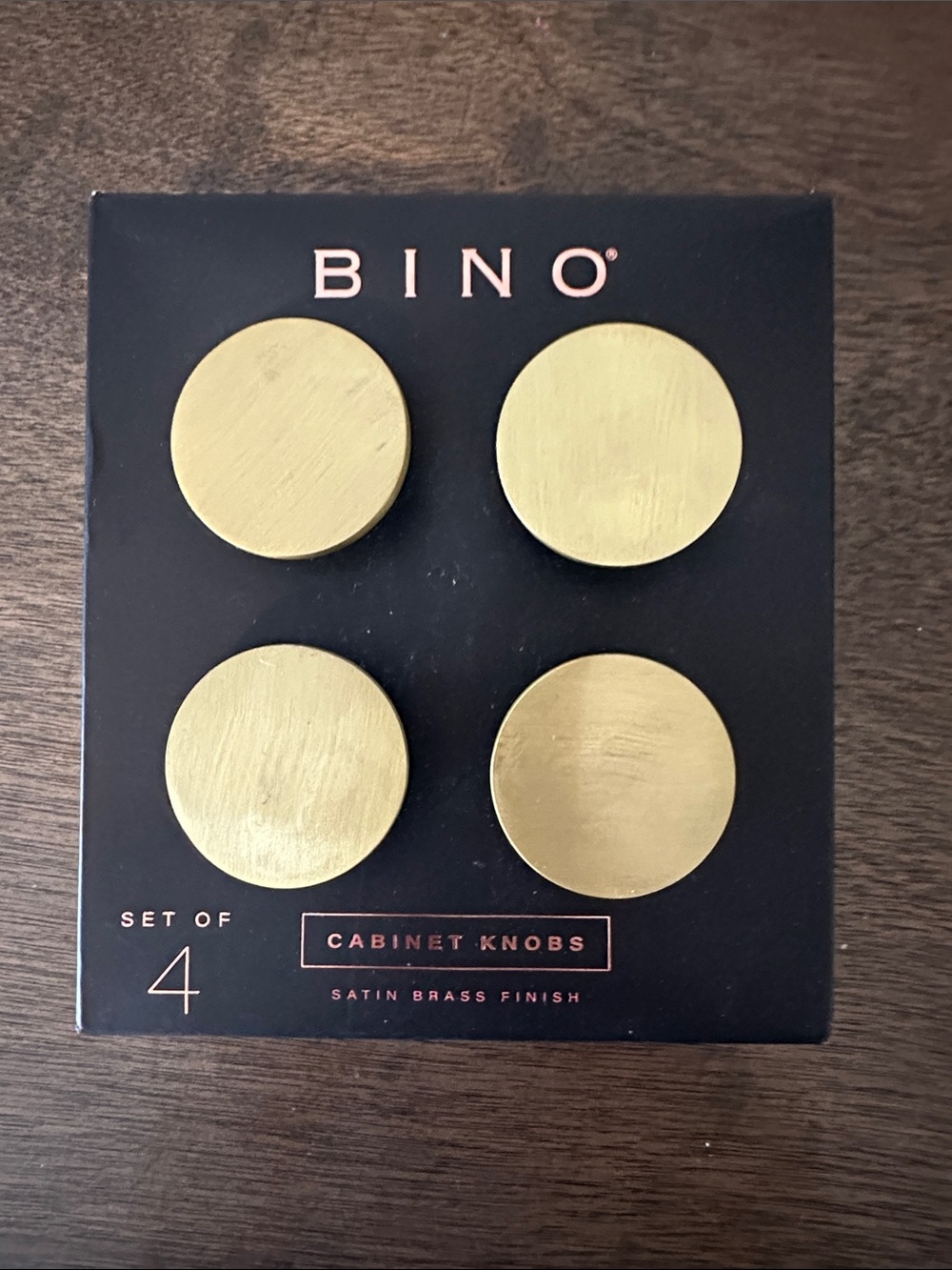 BINO Satin Brass Round Cabinet Knobs - Set of 4